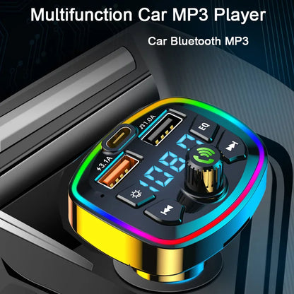 Practical Household Accessory – Car Bluetooth 5.0 FM Transmitter Wireless Adapter Black Plastic –