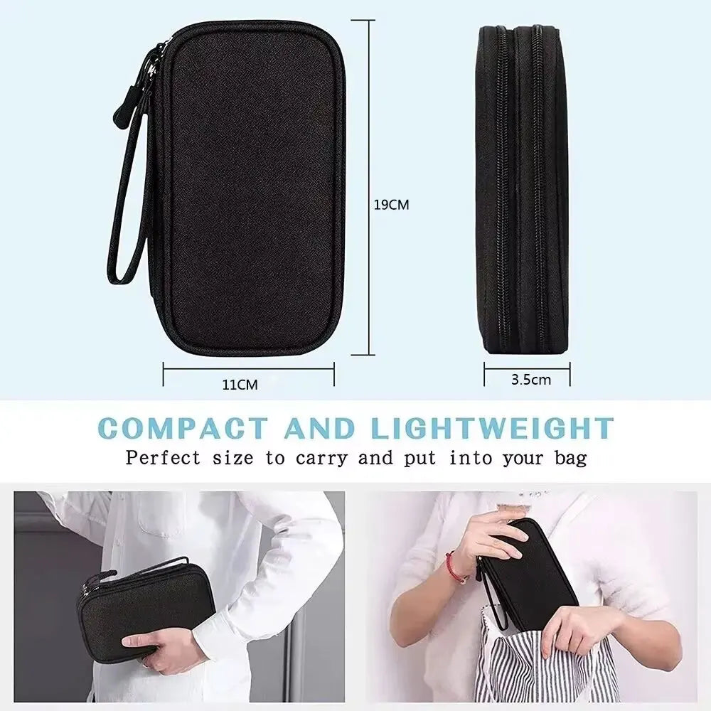 Double-Layer Cable & Electronics Organizer Bag