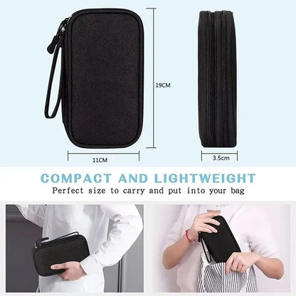 Double-Layer Cable & Electronics Organizer Bag