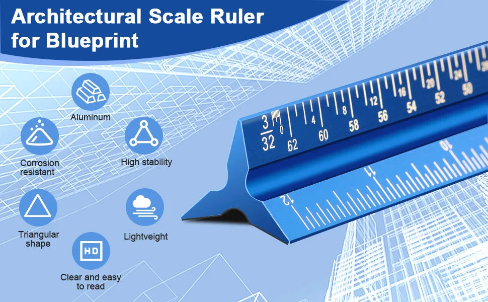 Aluminium Architect Scale Ruler