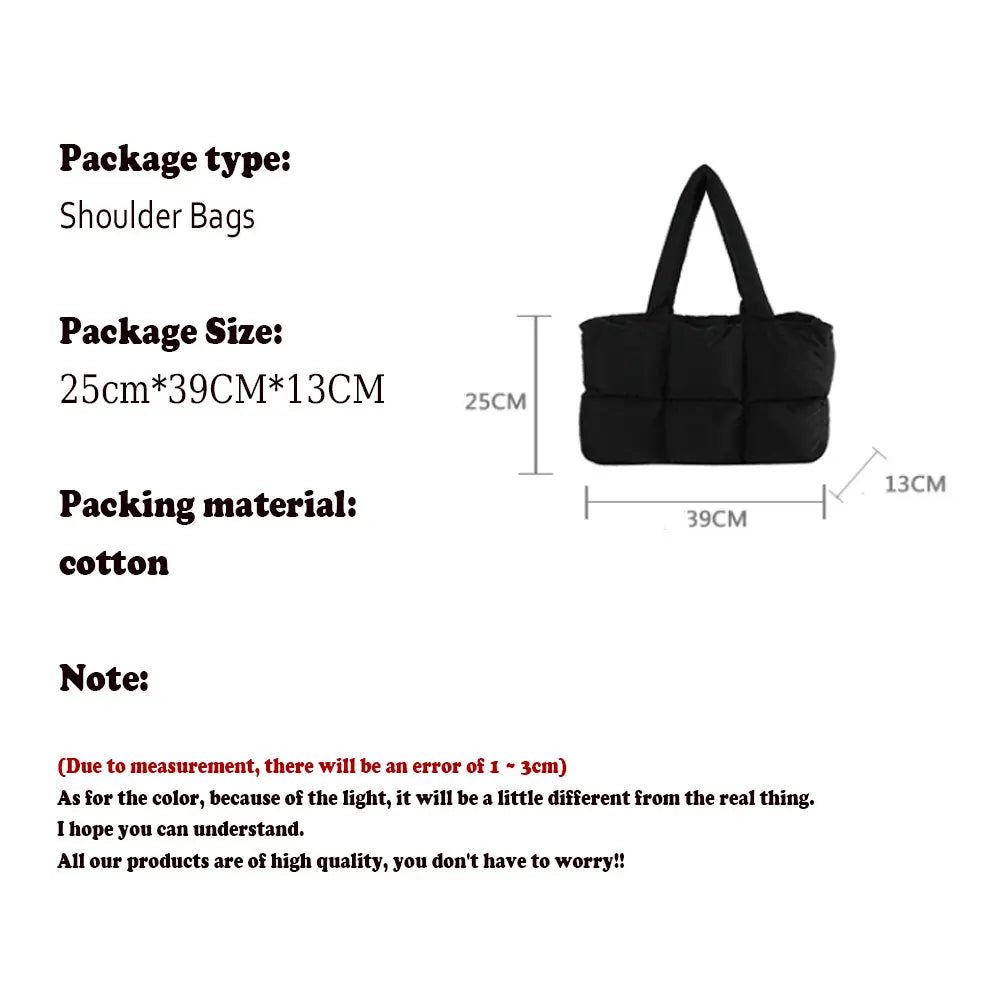 Women’s Quilted Waterproof Tote Shoulder Bag