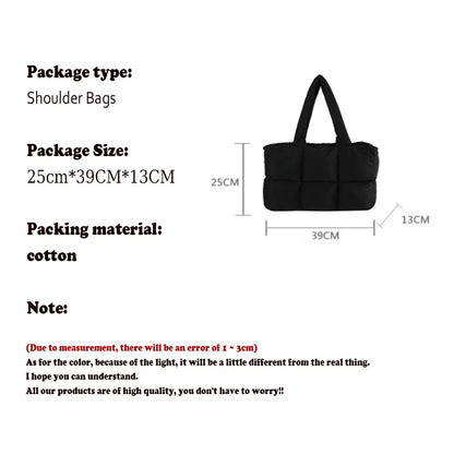 Women’s Quilted Waterproof Tote Shoulder Bag