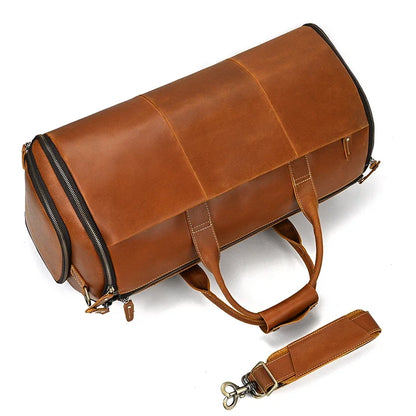 Crazy Horse Leather Travel Bag for Suits