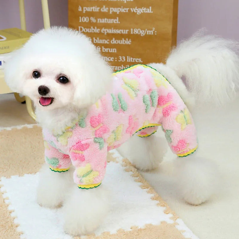 Winter Fleece Dog Jumpsuit Pajamas