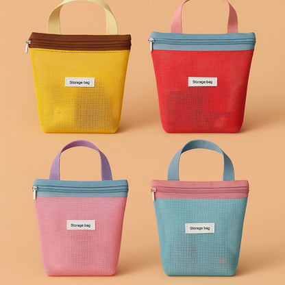 Vibrant Mesh Beach Tote Bag