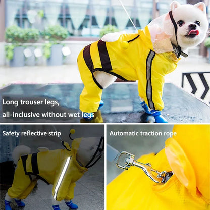 Full Coverage Hooded Rain Suit for Dogs
