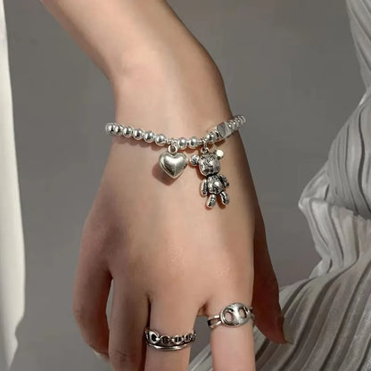 925 Sterling Silver Bear Pendant Bracelet