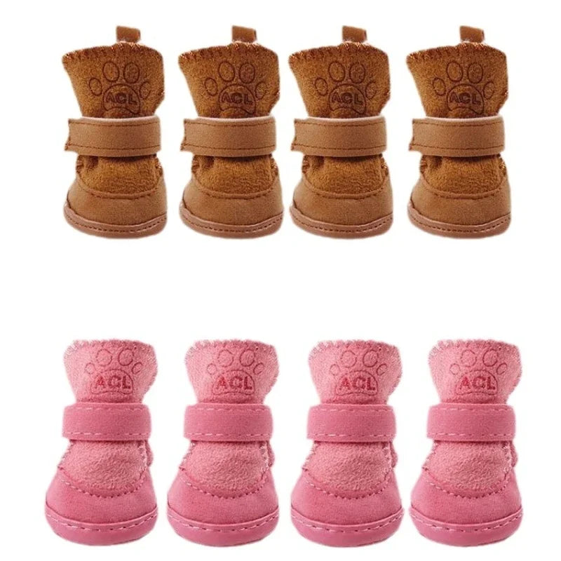 Warm Non-Slip Pet Boots for Outdoor Walks & Cold Weather