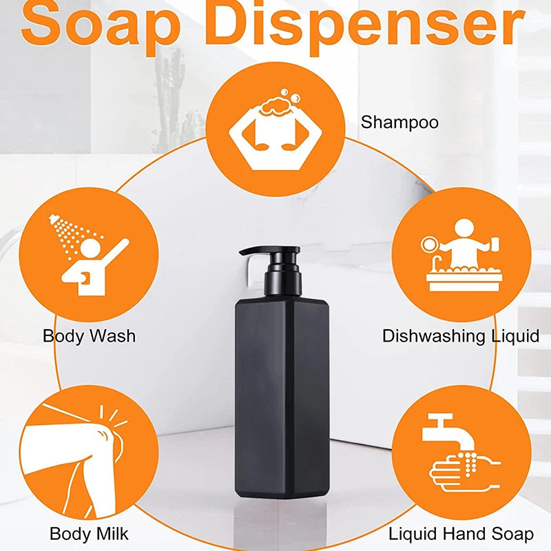 500ml Black Plastic Soap Dispenser