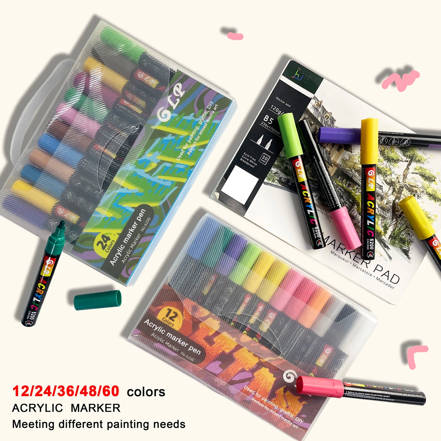 Acrylic Paint Marker Set – Waterproof Multi-Surface Art Pens