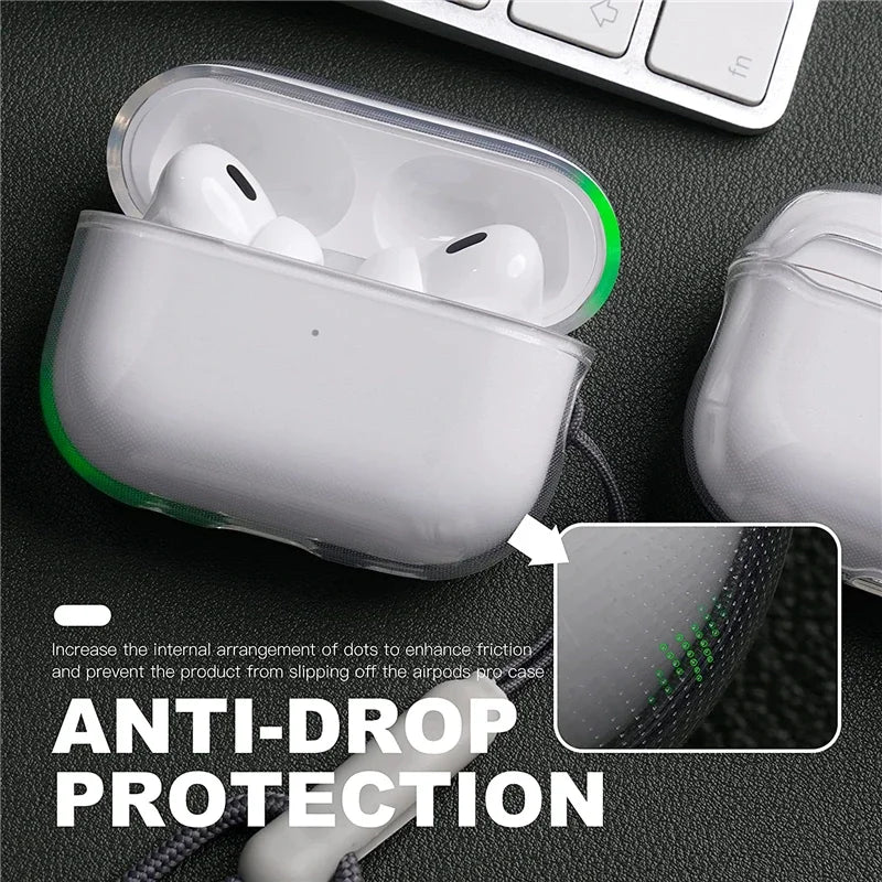 Clear TPU AirPods Protective Case with Lanyard