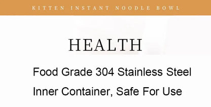 304 Stainless Steel Instant Noodle Bowl with Lid
