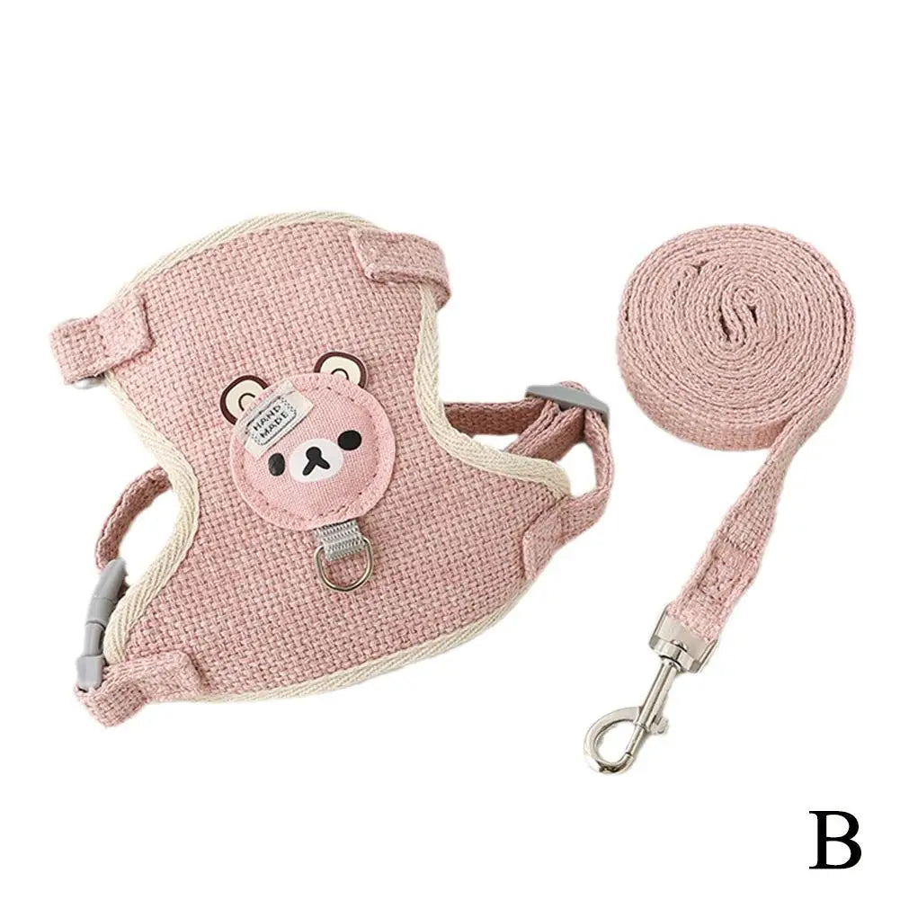 Bear Pet Harness & Leash Set for Small Dogs & Cats