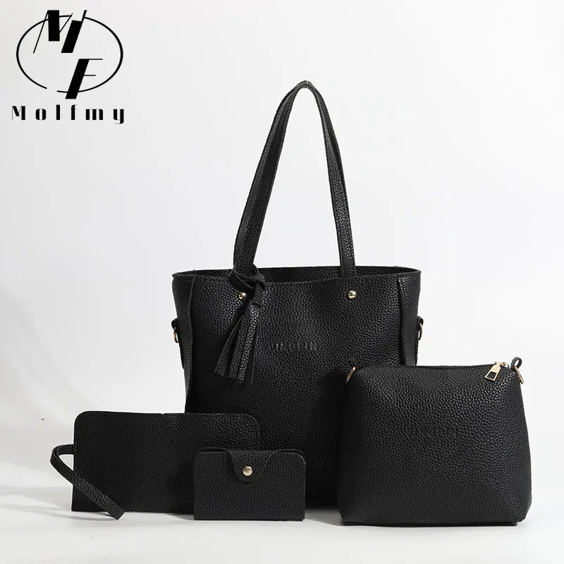 PU Leather Handbag Set