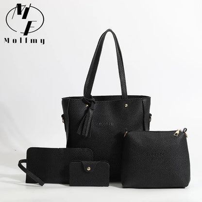PU Leather Handbag Set