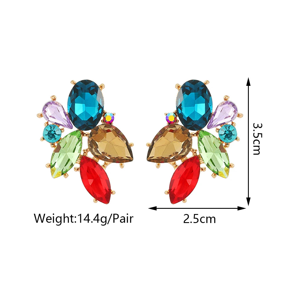Colorful Crystal Charm Earrings