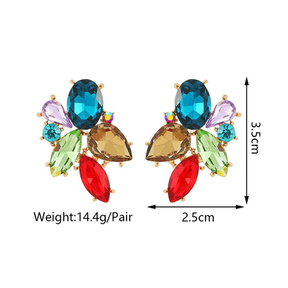 Colorful Crystal Charm Earrings