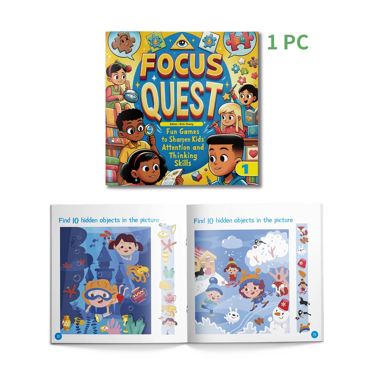 6 Books Set Focus Quest Activity Books for Kids