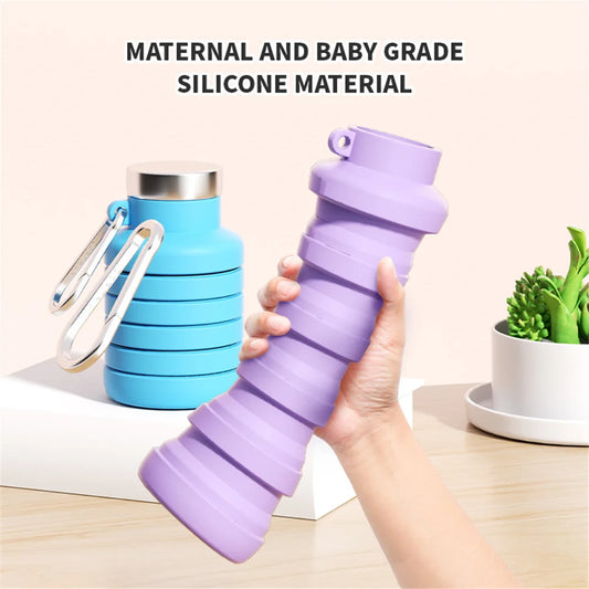 500ml Collapsible Silicone Sports Water Bottle
