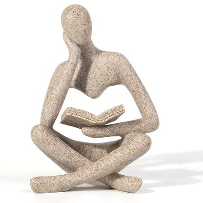 Abstract Thinker Reading Sculpture