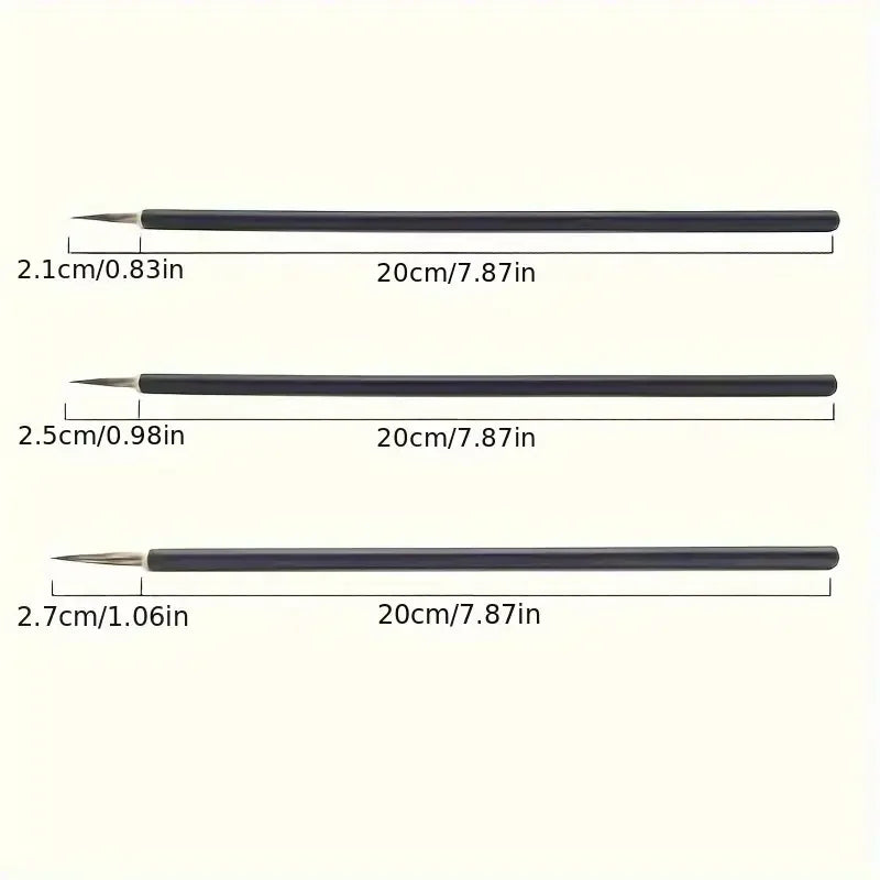 Professional Weasel & Stone Badger Hair Fine Line Painting Brushes