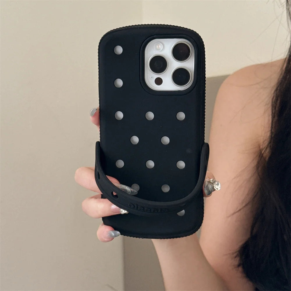 Crocs Charm Silicone Phone Case with Wrist Strap Holder