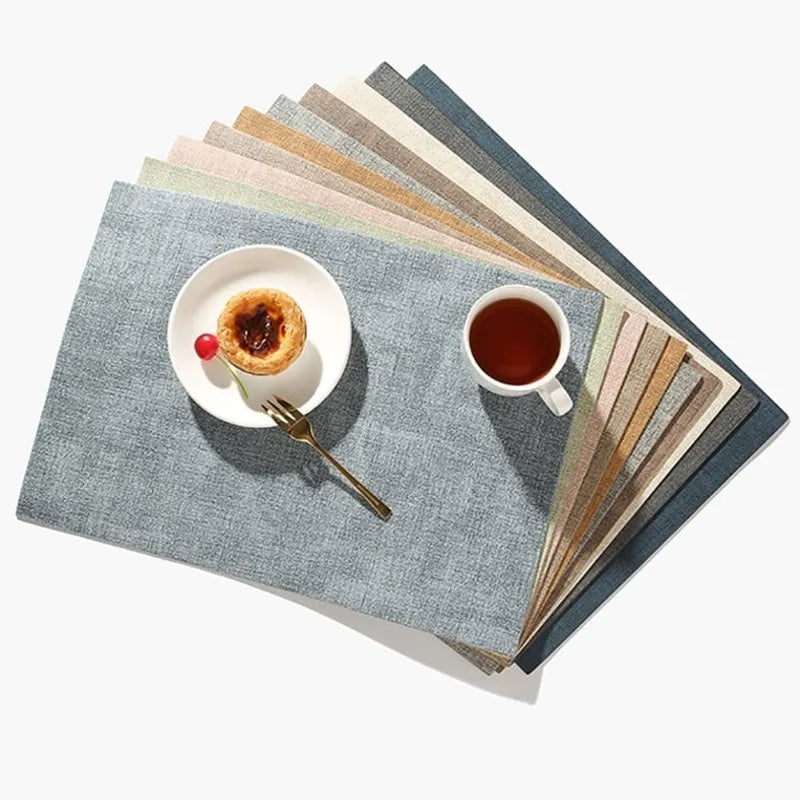 Faux Leather Table Placemats Set