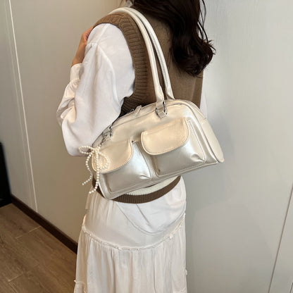 Bow Accent Shoulder Handbag