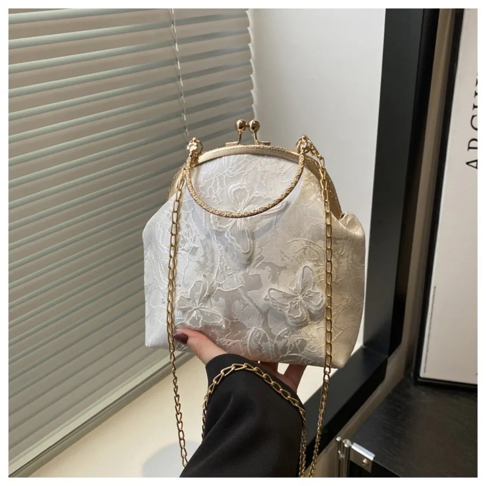 Embroidered Evening Shoulder Bag