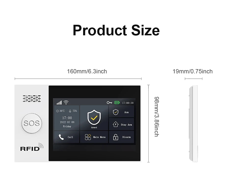 Tuya Security Alarm Kit with Touch Screen & Sensors