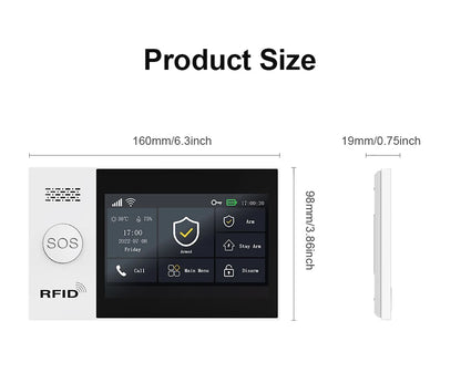 Tuya Security Alarm Kit with Touch Screen & Sensors
