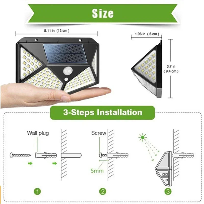 Waterproof Solar Security Light with PIR Motion Detection