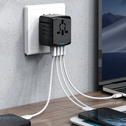 International Travel Adapter with 3 USB & USB-C Fast Charging