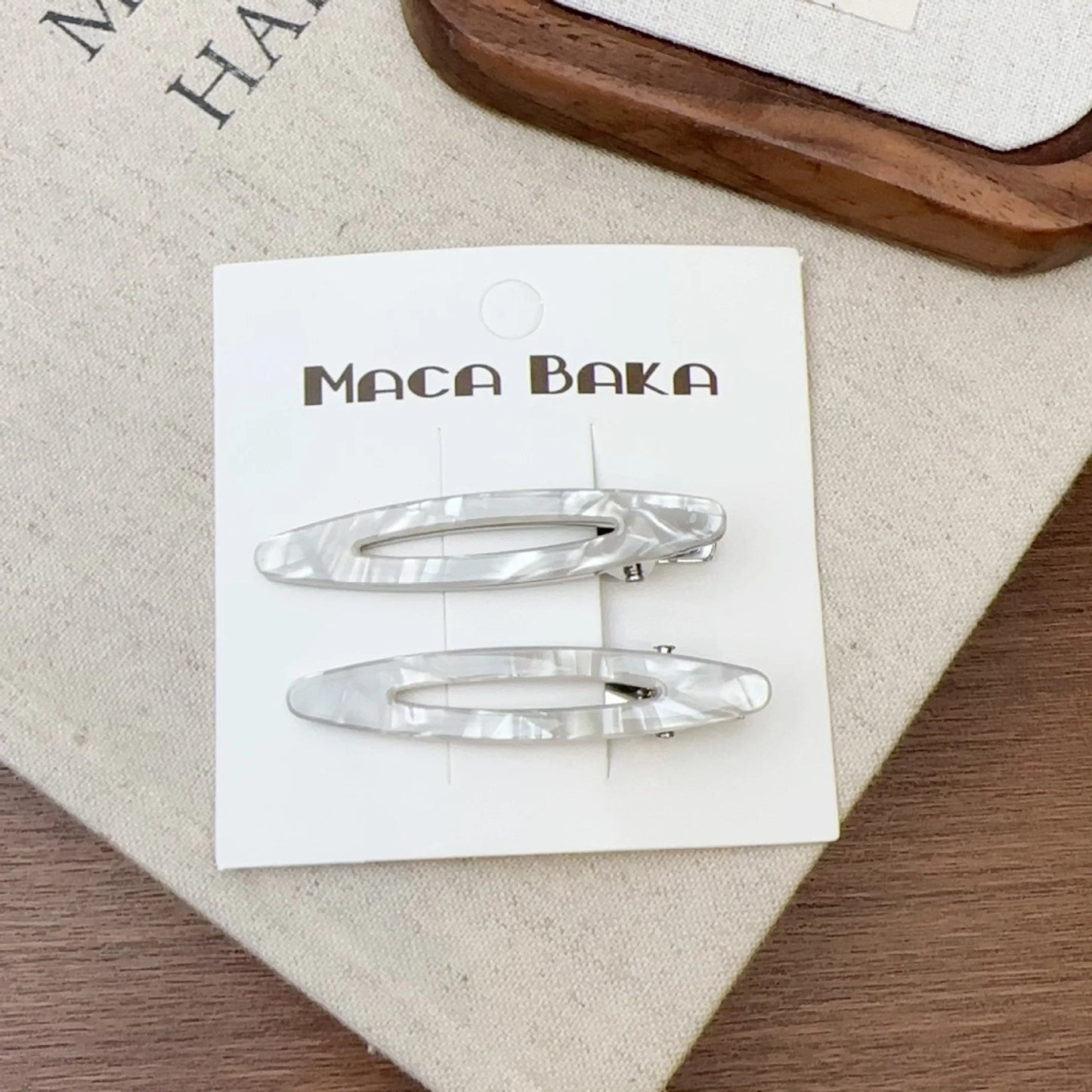 Acetate Hollow Oval Hair Clips Set