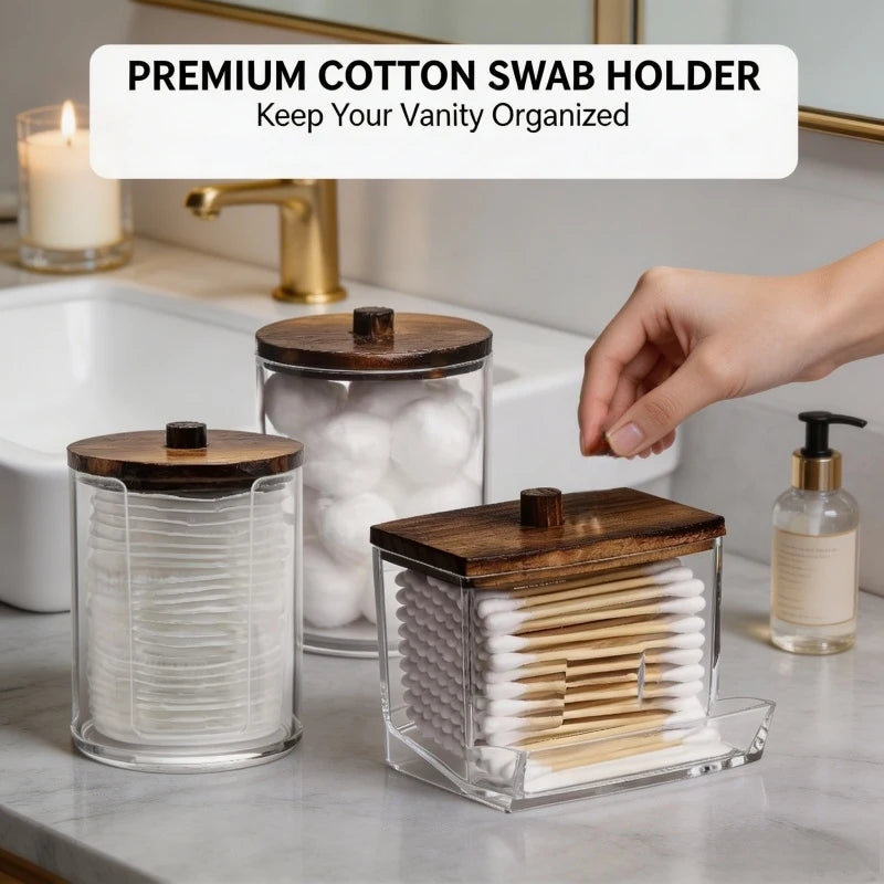 Bathroom Cotton Swab & Sundries Organizer Set