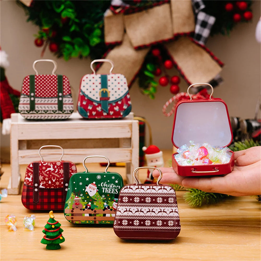 Christmas Handbag-Shaped Tin Storage Box