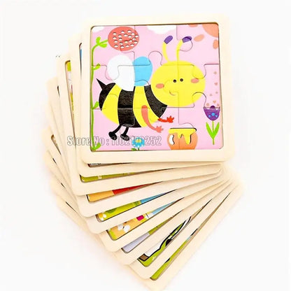Mini Wooden 3D Puzzle Set for Kids
