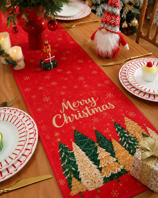 Christmas Tree & Snowflake Table Runner