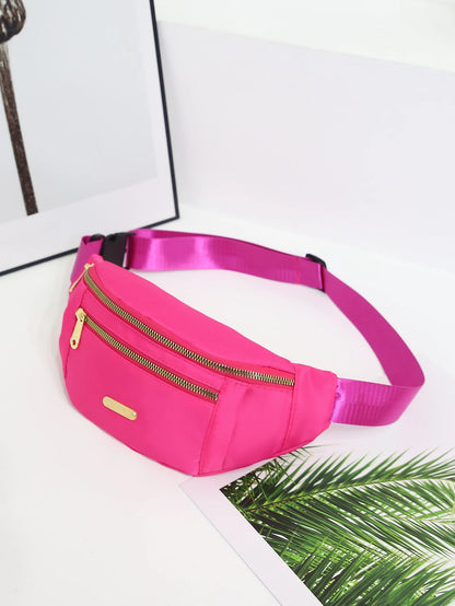 Multi-Layer Nylon Waist Bag with Adjustable Strap