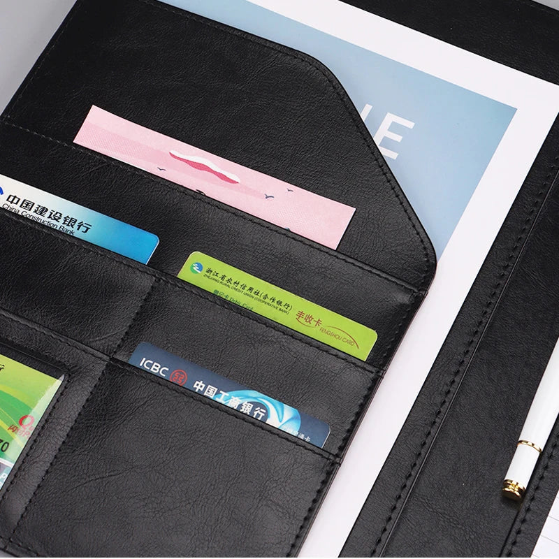 A4 Leather Business Padfolio Clipboard Folder