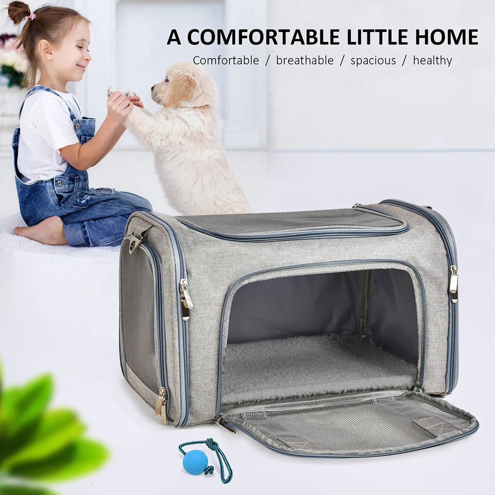Airline Approved Soft-Sided Pet Carrier Bag for Small Dogs & Cats