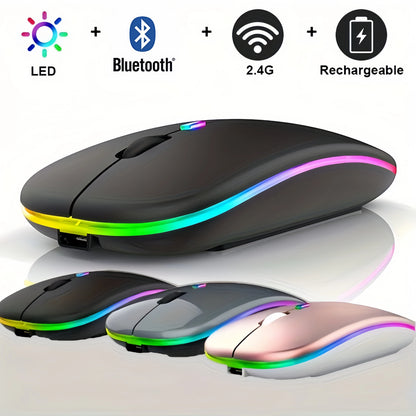Rechargeable Bluetooth & 2.4GHz Wireless Mouse