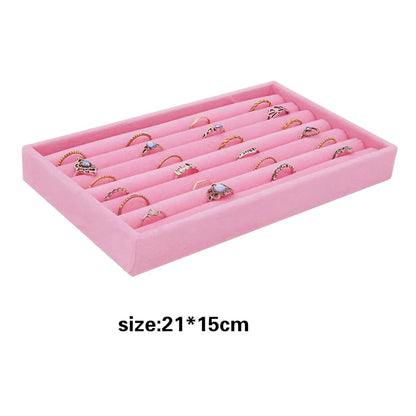 Fashion Portable Velvet  Jewelry Display Organizer Box