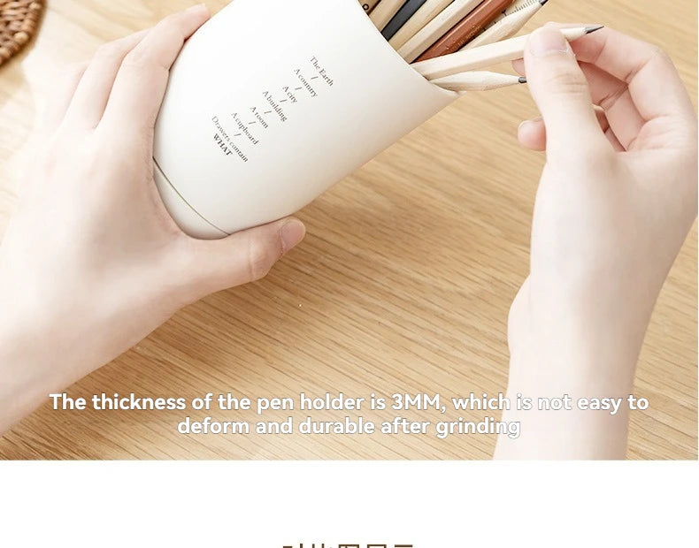 Minimalist Double-Layer Desk Organizer Pen Holder for Office & Makeup Brushes