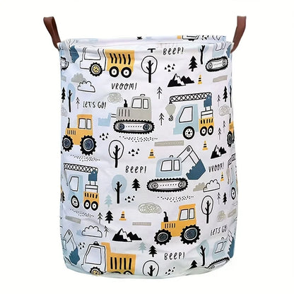Large-Capacity Foldable Construction Vehicle Laundry Basket