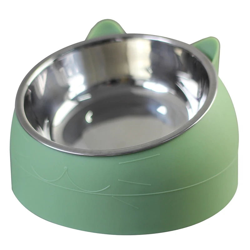 15° Tilted Stainless Steel Pet Feeding Bowl