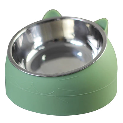 15° Tilted Stainless Steel Pet Feeding Bowl