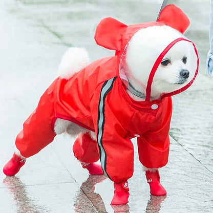 Full Coverage Hooded Rain Suit for Dogs