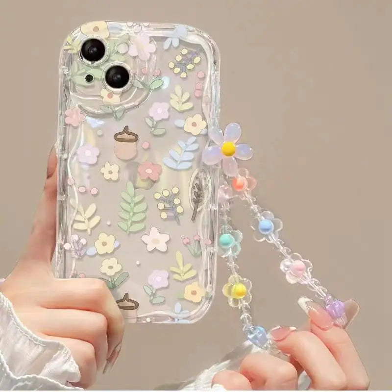 3D Floral Lanyard Phone Case