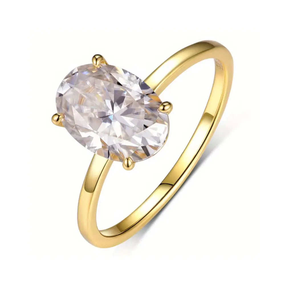 2.5CT Oval Moissanite Sterling Silver Ring